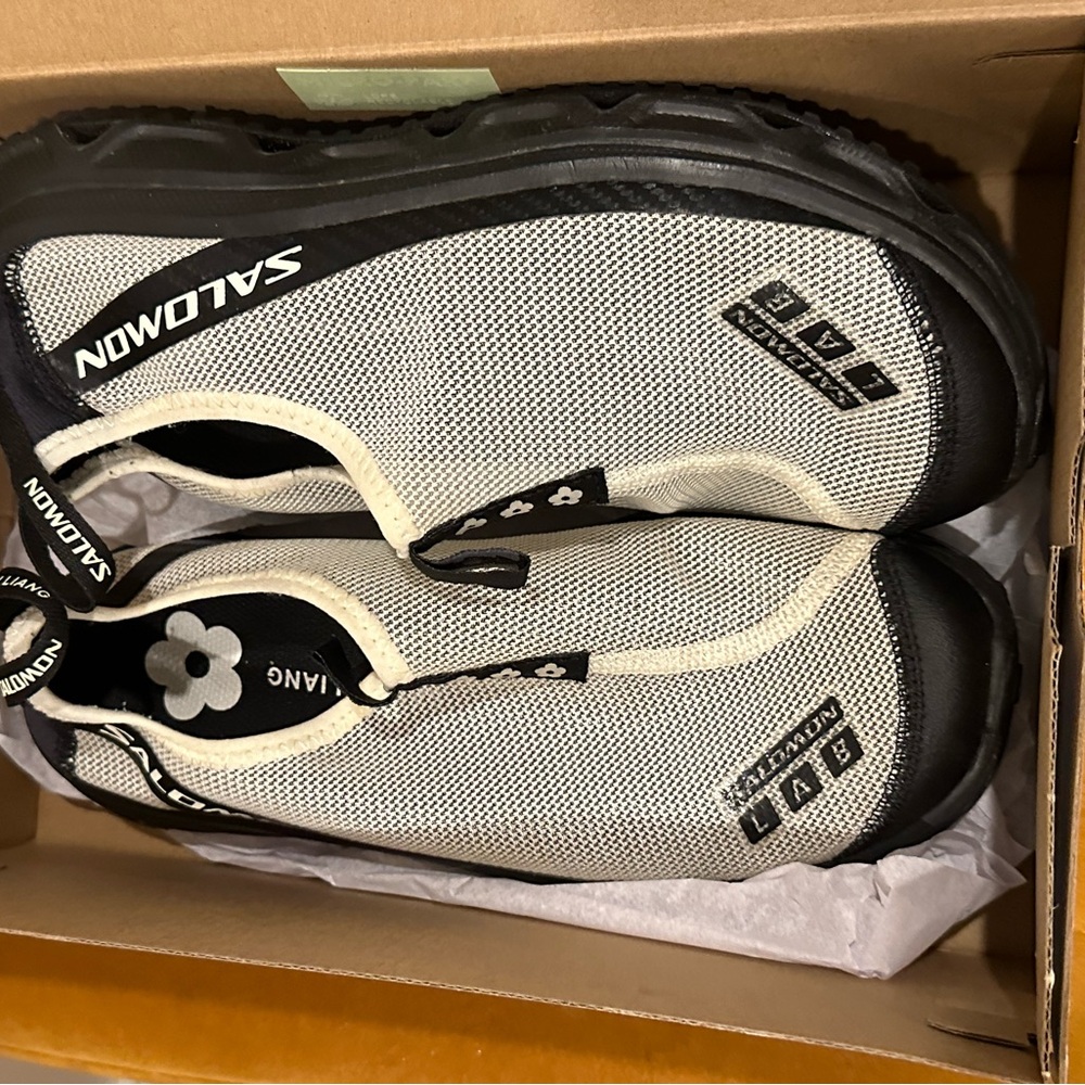Salomon x Sandy Liang Black and White Slip-On Shoes